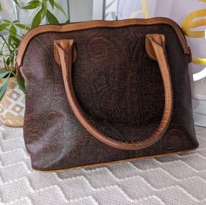 ETRO Vintage Paisley Hand Bag PVC Leather Bordeaux